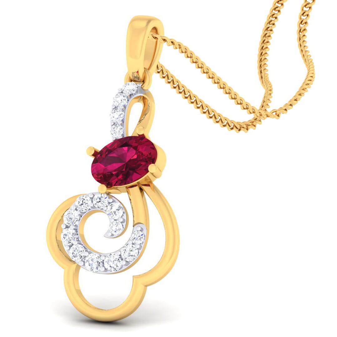 18K Gold Pendant and 0.19carat Diamonds