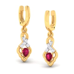 18K Gold Earring and 0.10 carat Diamonds