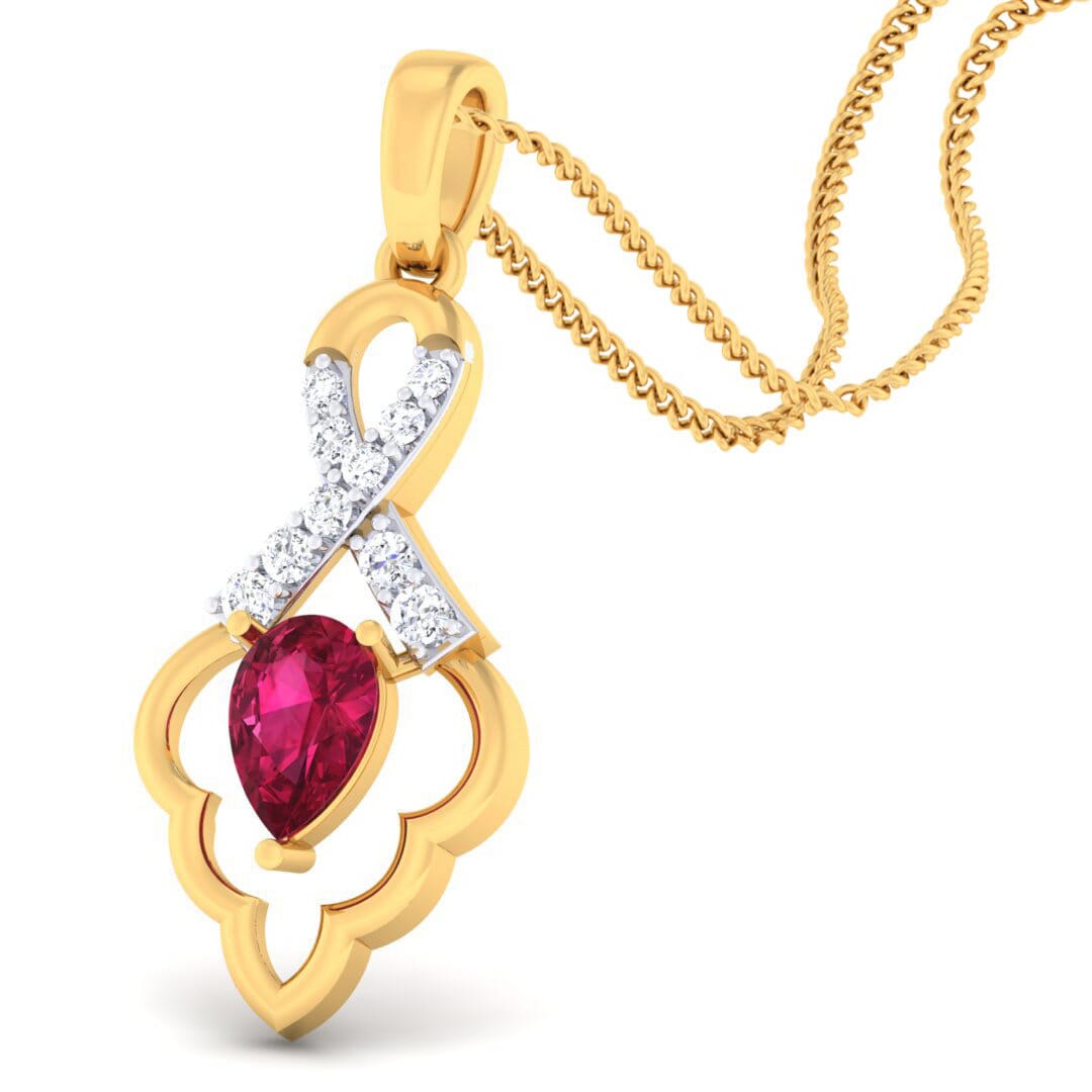 18K Gold Pendant and 0.12 carat Diamonds