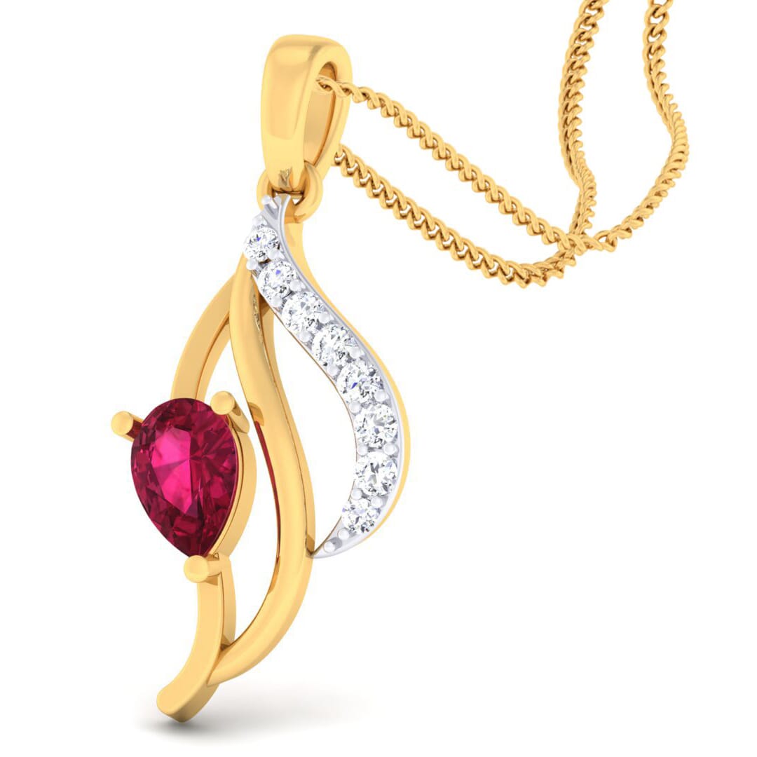 18K Gold Pendant and 0.12 carat Diamonds