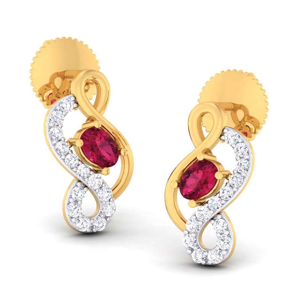 18K Gold Earring and 0.28 carat Diamonds