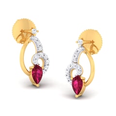 18K Gold Earring and 0.23 carat Diamonds