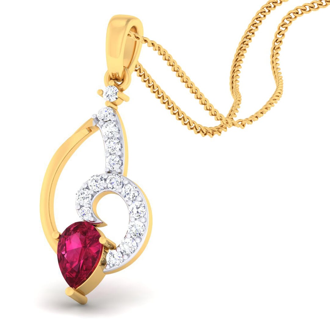 18K Gold Pendant and 0.19 carat Diamonds
