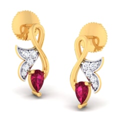 18K Gold Earring and 0.16 carat Diamonds