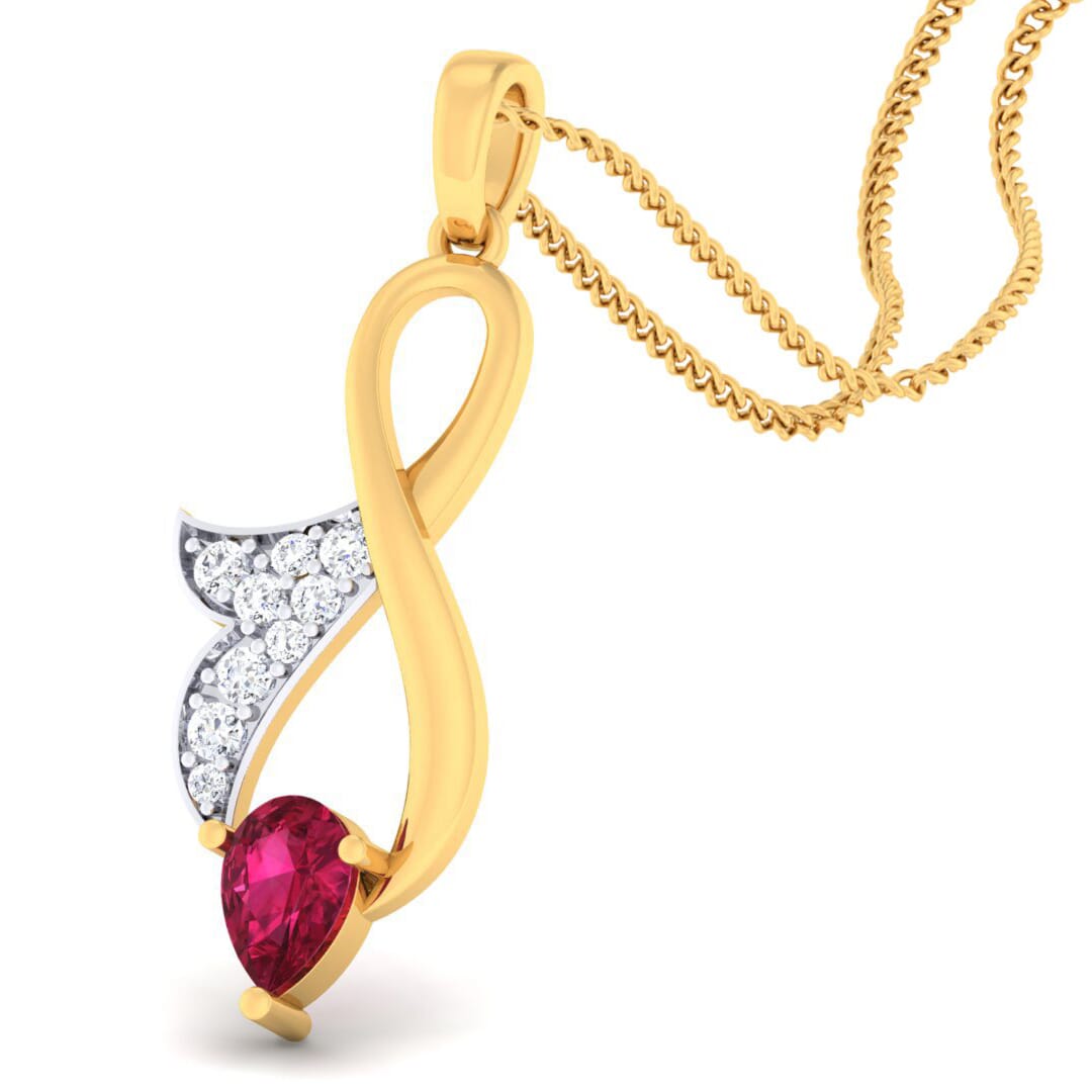 18K Gold Pendant and 0.14 carat Diamonds
