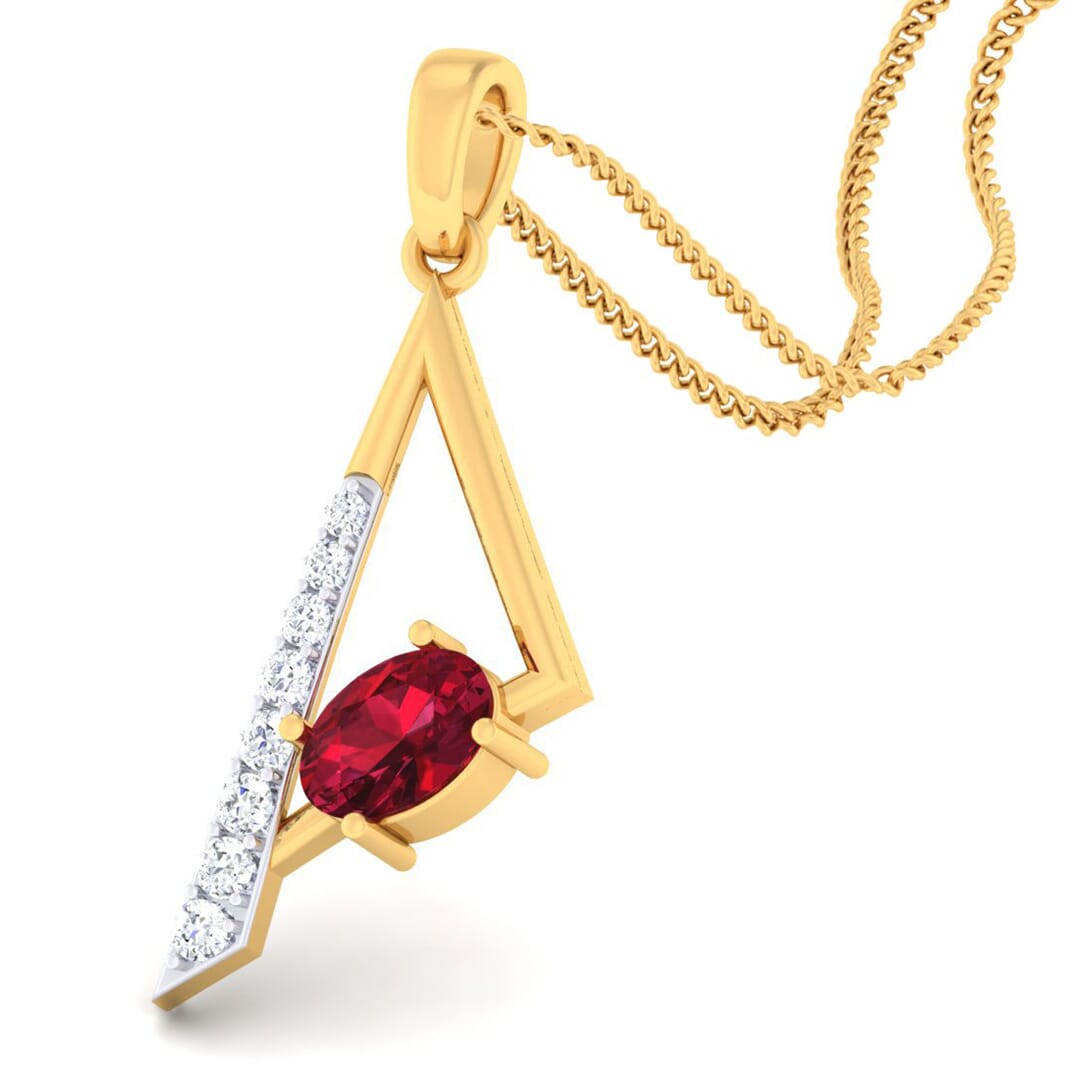 18K Gold Pendant and 0.13 carat Diamonds