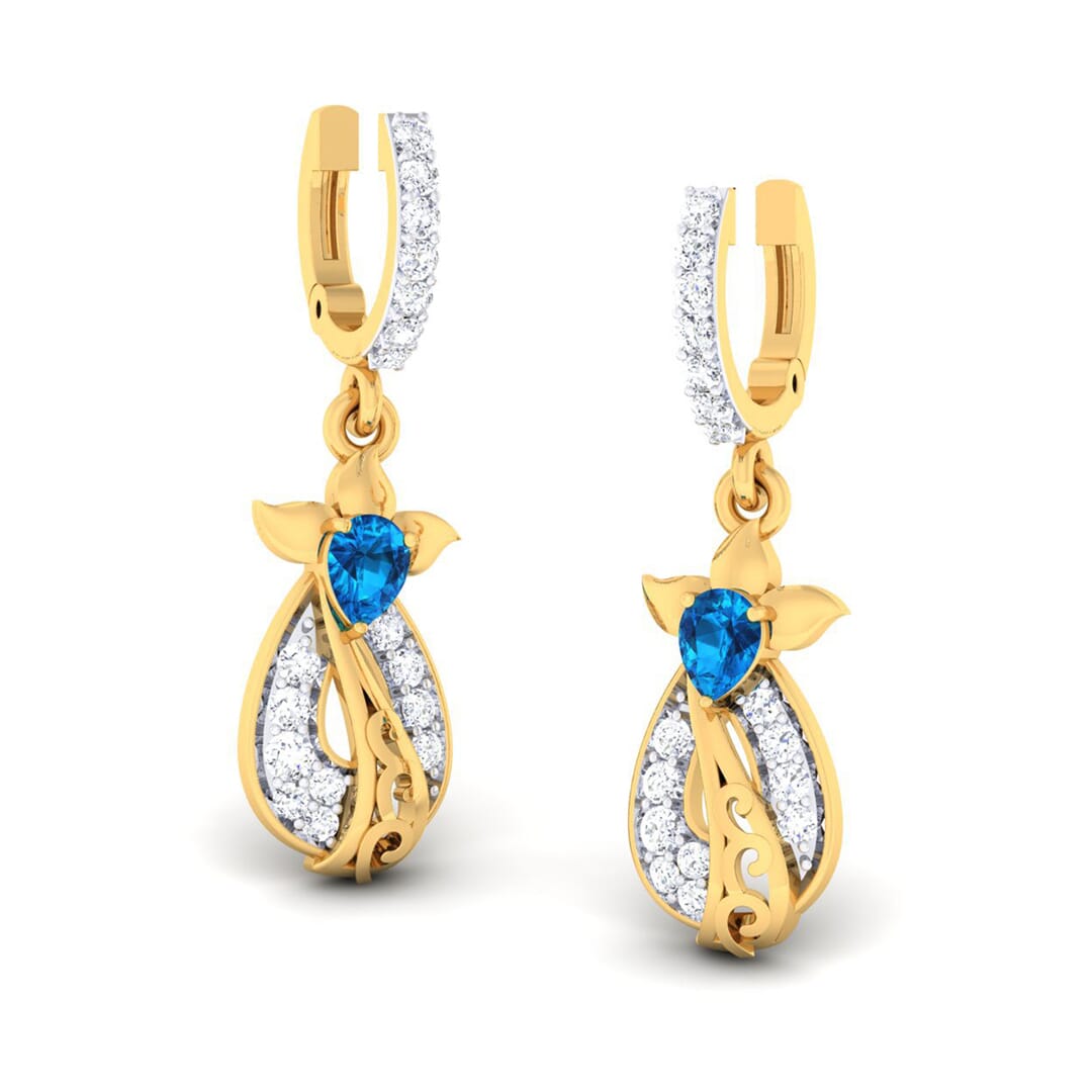 18K Gold and 0.35 carat Diamond Earrings