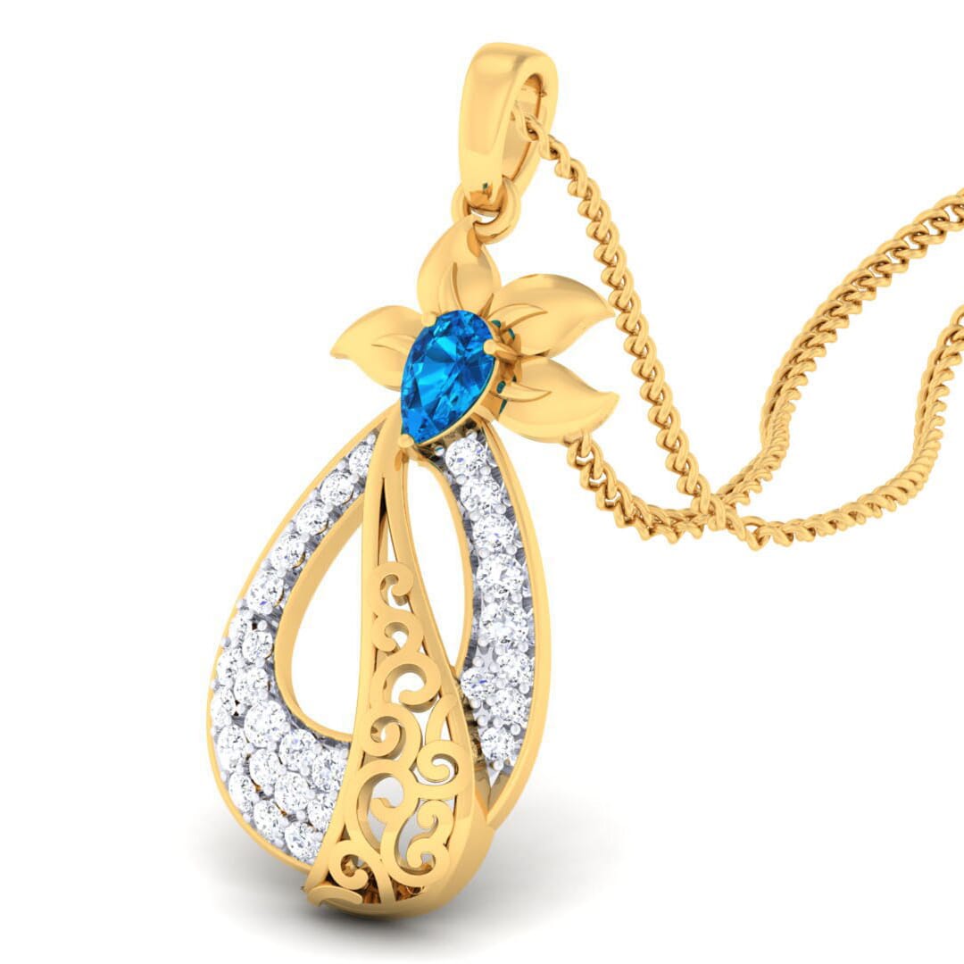 18K Gold Pendant and 0.29 carat Diamonds