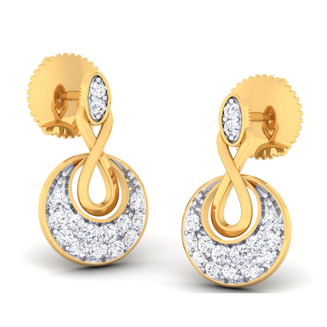 18K Gold Earring and 0.33 carat Diamonds
