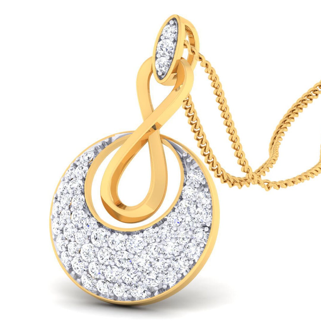 18K Gold Pendant and 0.53 carat Diamonds