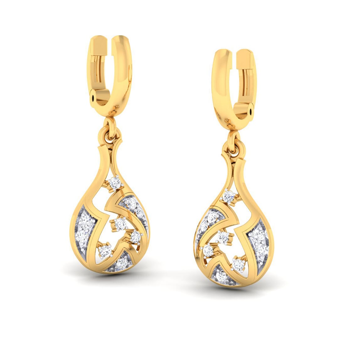 18K Gold Earring and 0.20 carat Diamonds