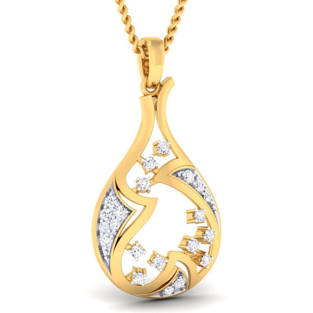 18K Gold Pendant and 0.28 carat Diamonds