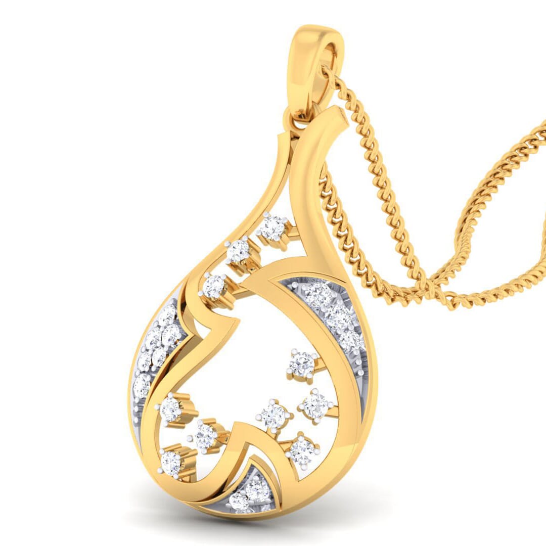 18K Gold Pendant and 0.59 carat Diamonds