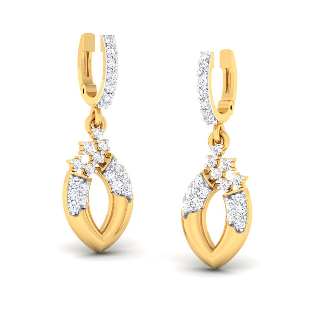 18K Gold Earring and 0.50 carat Diamonds
