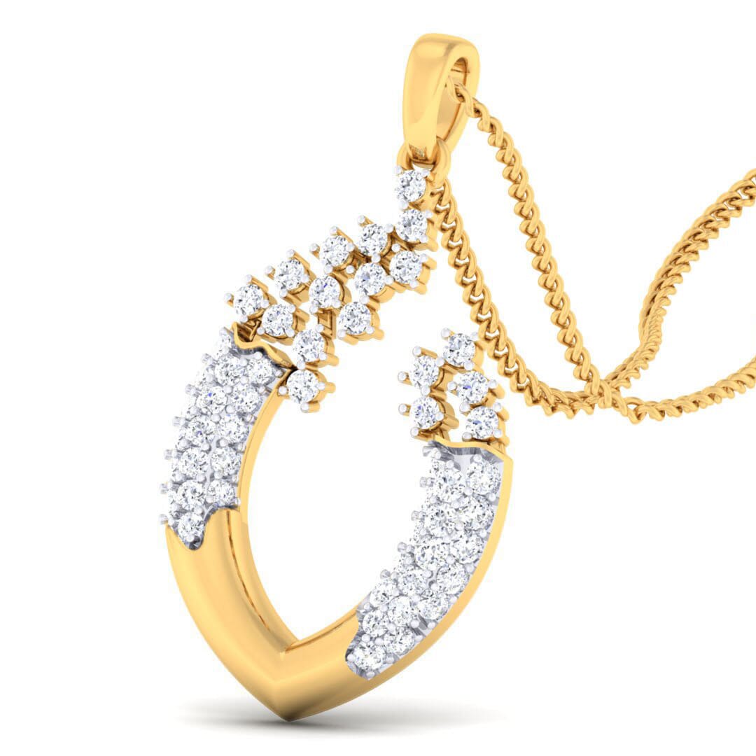 18K Gold Pendant and 0.63 carat Diamonds
