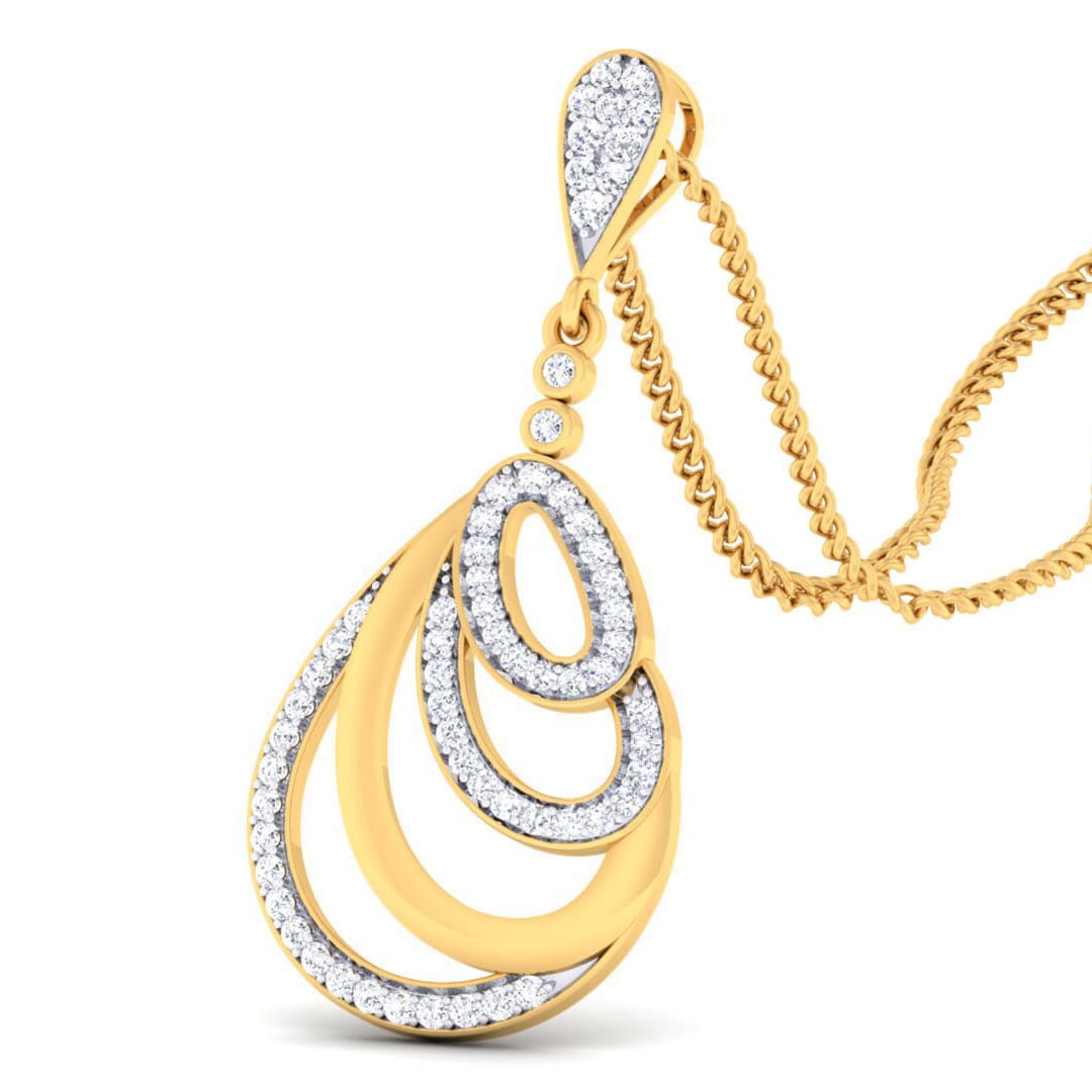 18K Gold Pendant and 0.60 carat Diamonds