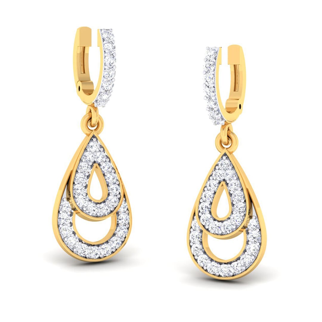 18K Gold Earring and 0.54 carat Diamonds