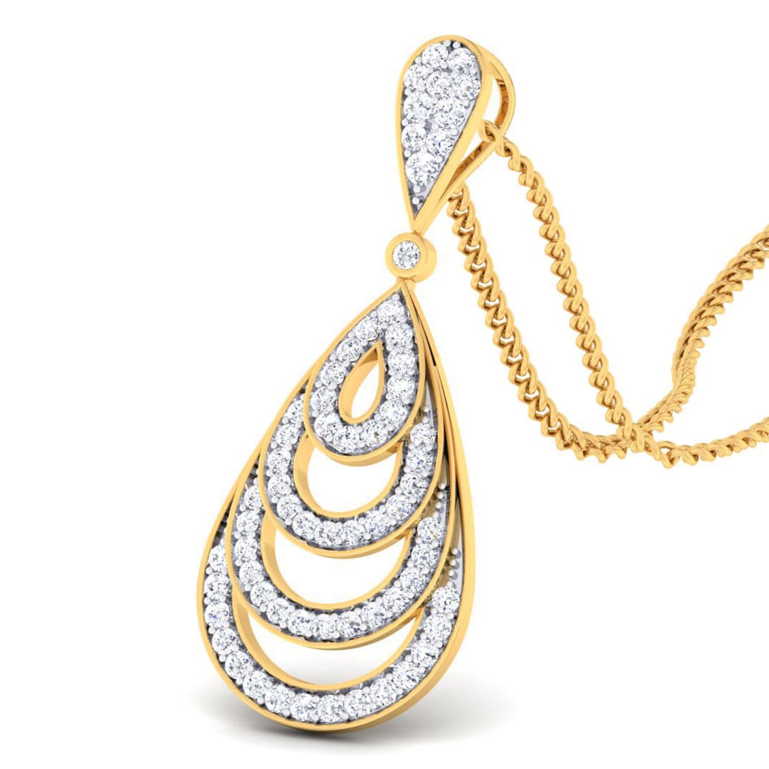 18K Gold Pendant and 0.58 carat Diamonds