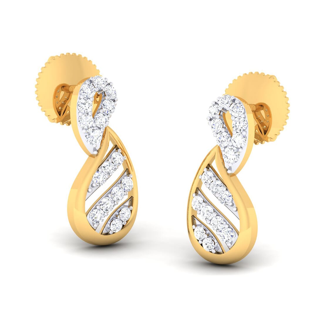 18K Gold Earring and 0.31 carat Diamonds