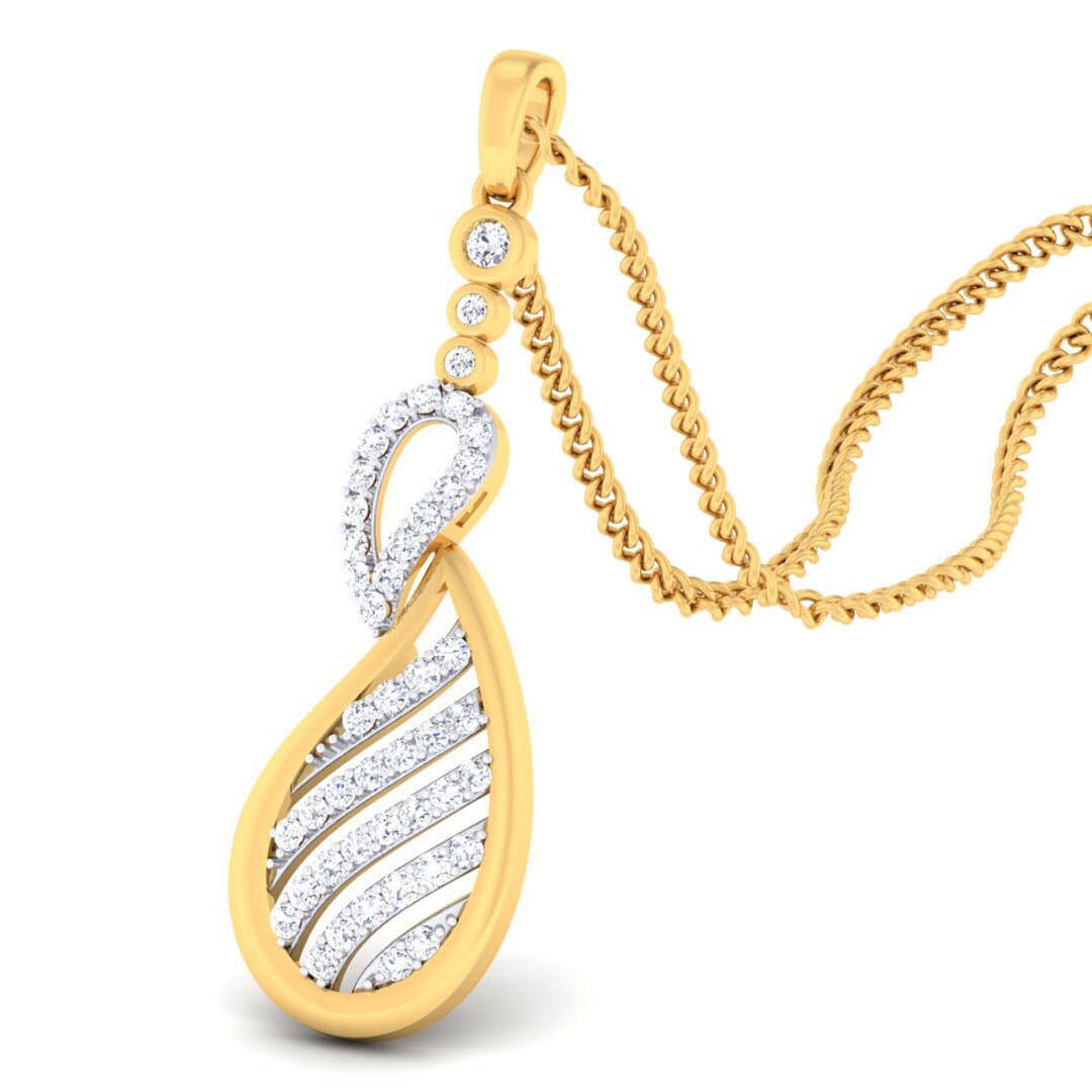 18K Gold Pendant and 0.36 carat Diamonds