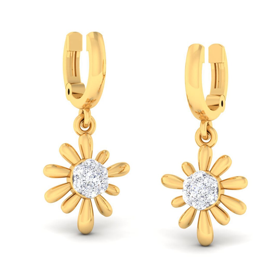 18K Gold Earring and 0.28 carat Daimond