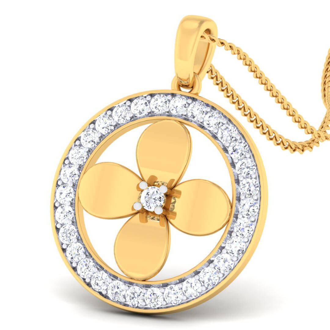 18K Gold Pendant and 0.48 carat Diamonds