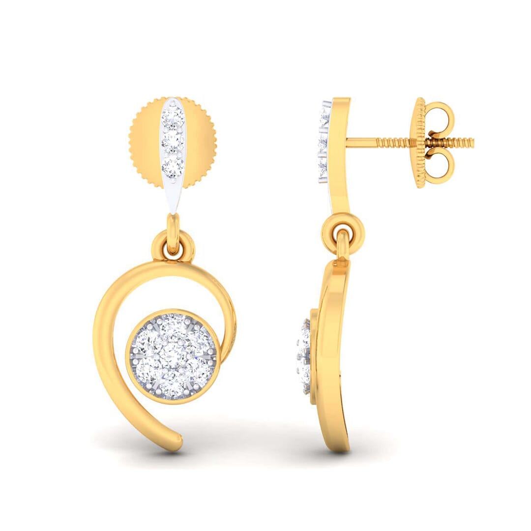 18K Gold Earring and 0.34 carat Diamonds
