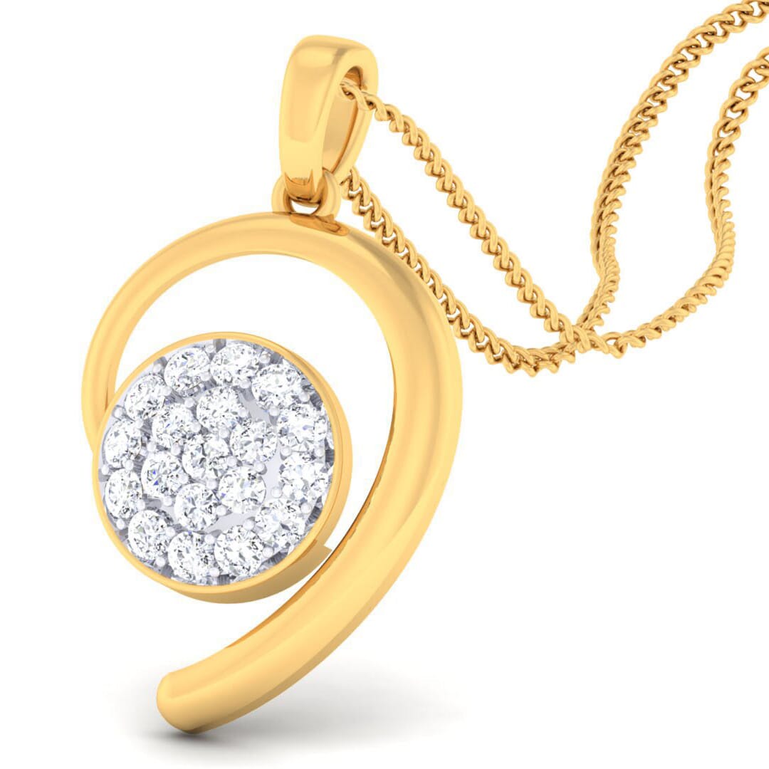 18K Gold Pendant and 0.32 carat Diamonds