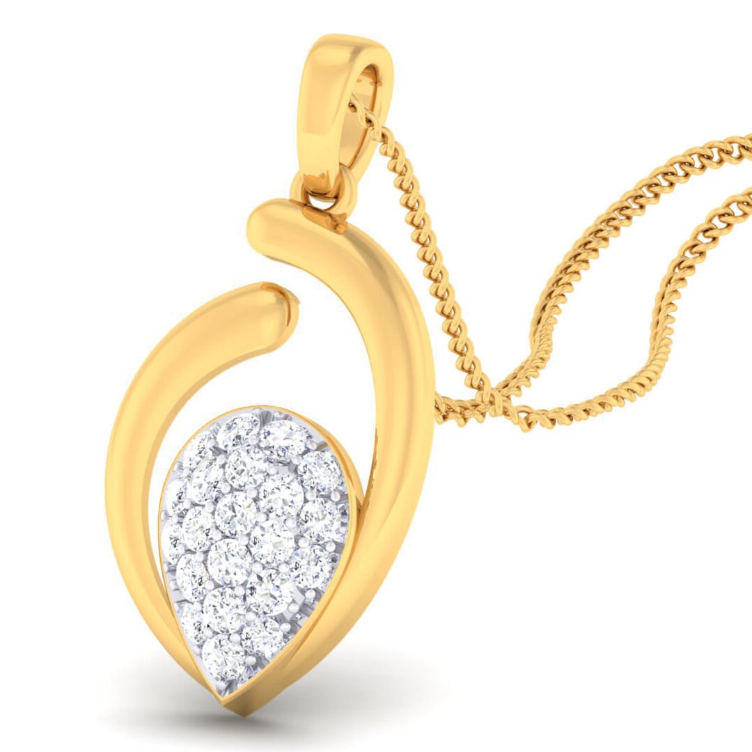18K Gold Pendant and 0.33 carat Diamonds