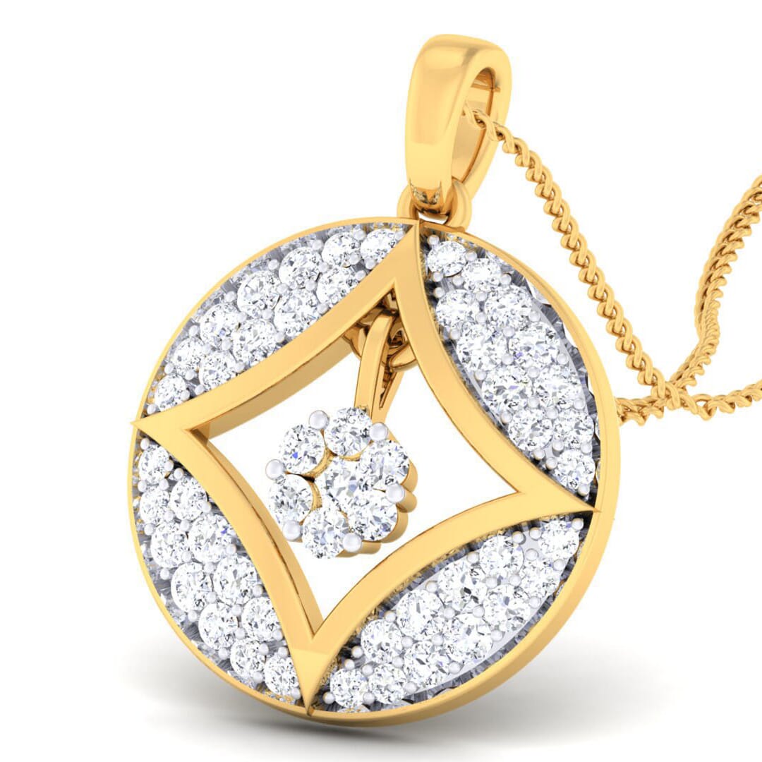 18K Gold Pendant and 0.60 carat Diamonds