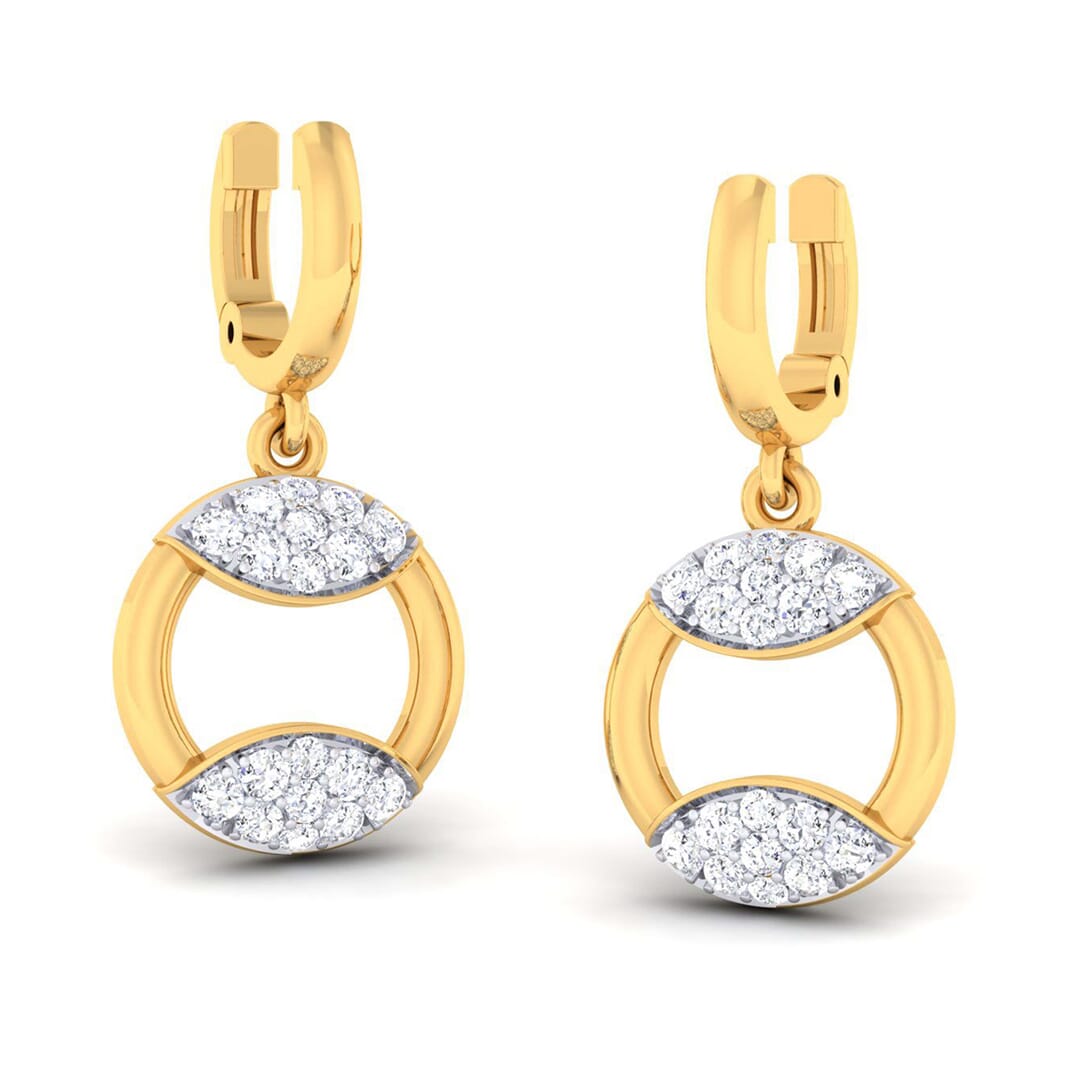 18K Gold Earring ans 0.50 carat Diamonds