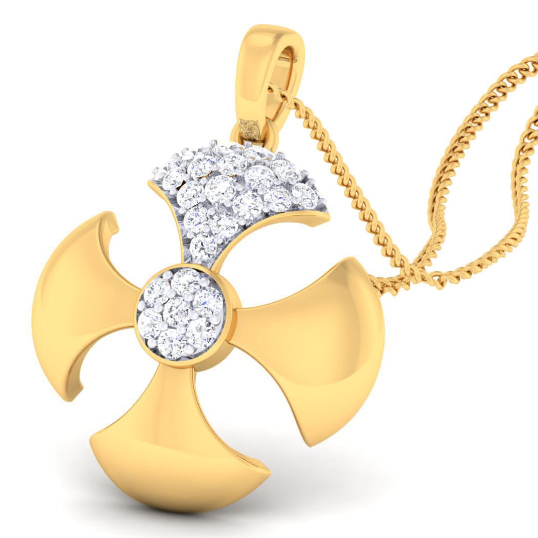 18K Gold Pendant and 0.29 carat Diamonds