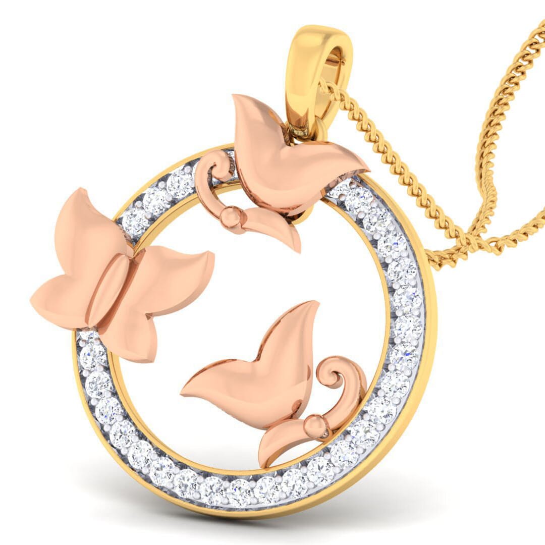 18K Gold Pendant and 0.36 carat Diamonds