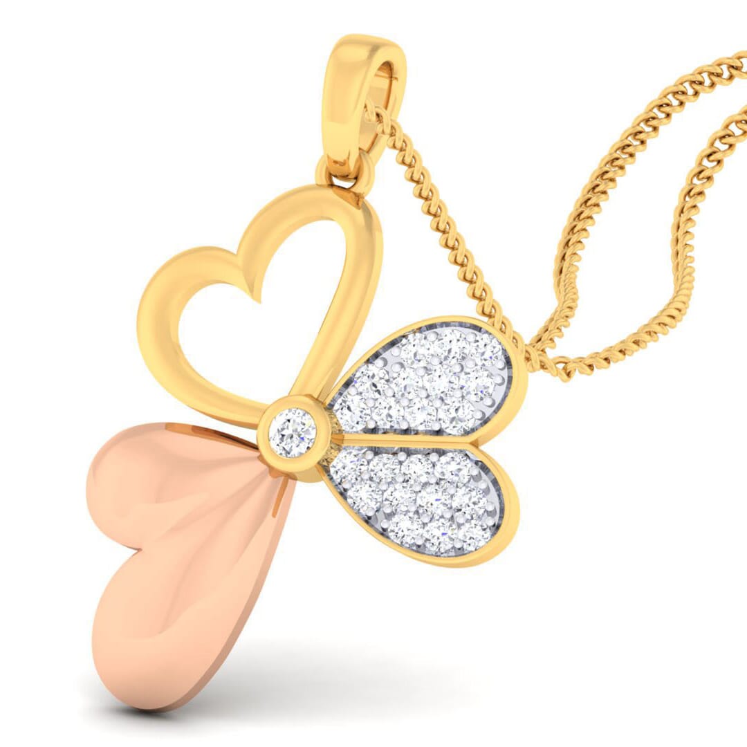 18K Gold Pendant and 0.21 carat Diamonds