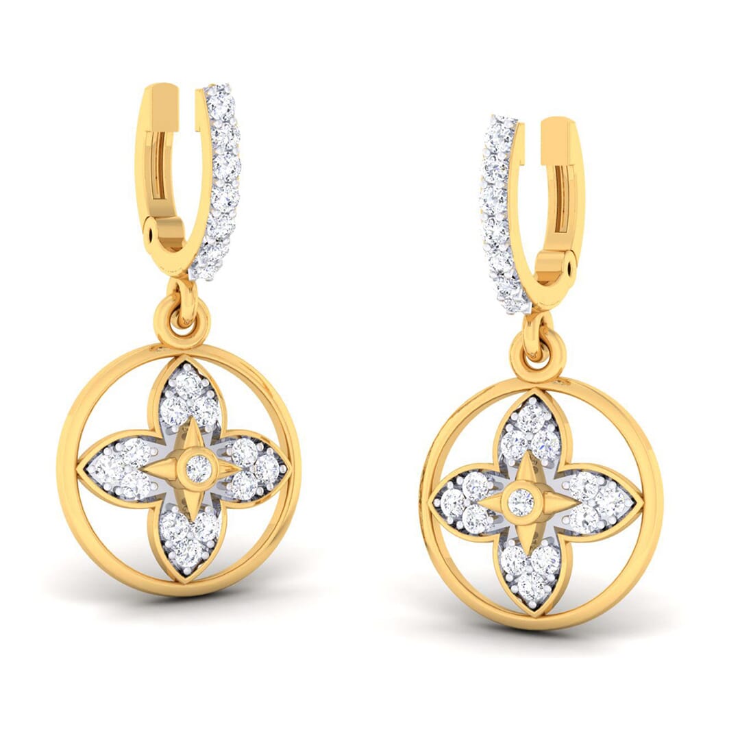 18K Gold Earring and 0.40 carat Diamonds