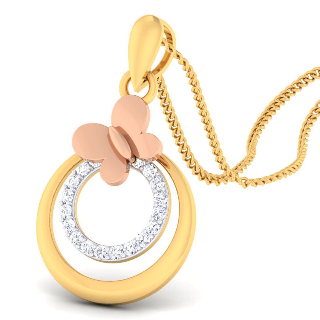 18K Gold Pendant and 0.13 carat Diamonds