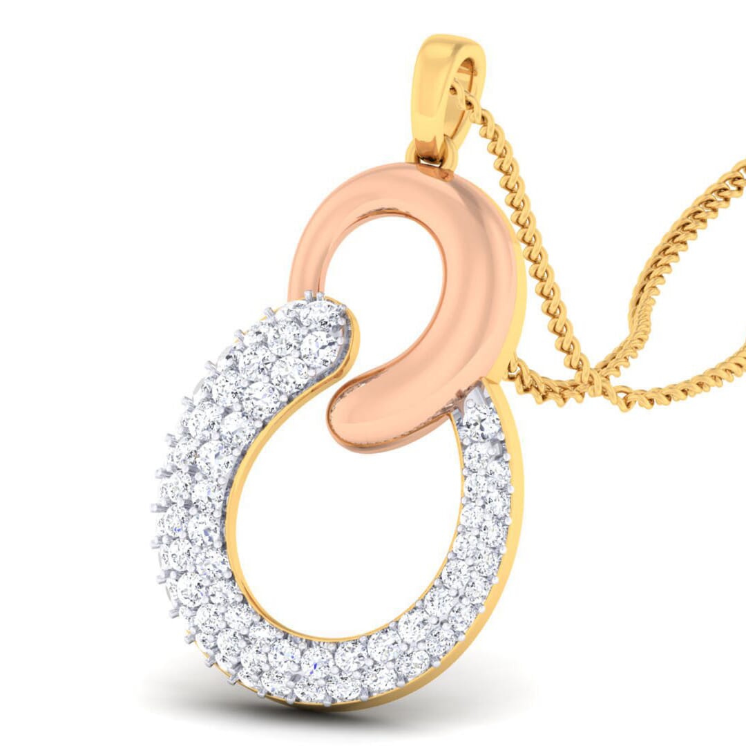 18K Gold Pendant and 0.79 carat Diamonds