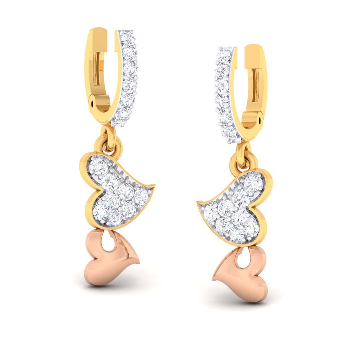 18K Gold Earring and 0.36 carat Diamonds
