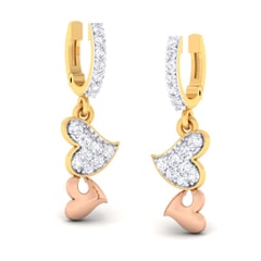 18K Gold Earring and 0.36 carat Diamonds