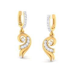 18K Gold Earring and 0.33 carat Diamonds