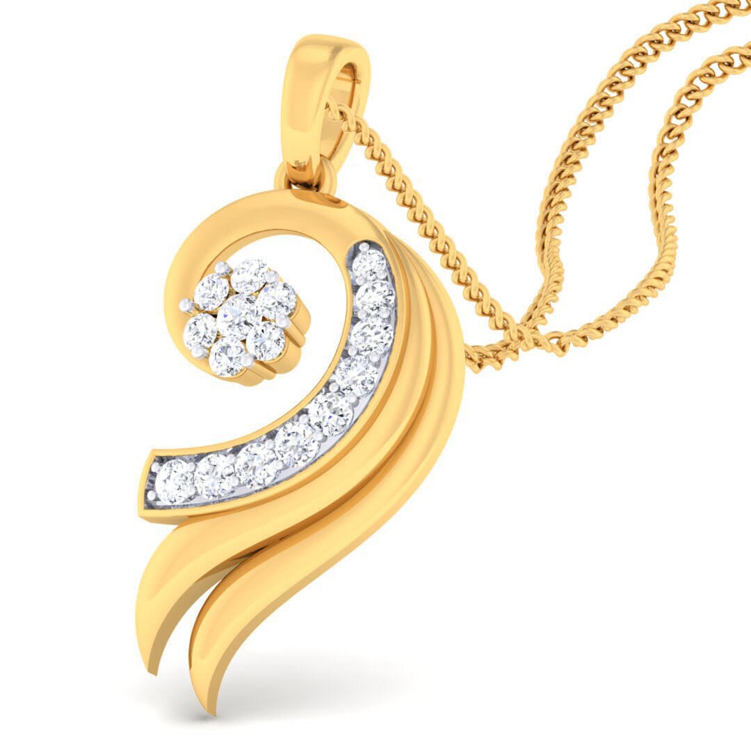 18K Gold Pendant and 0.26 carat Diamonds