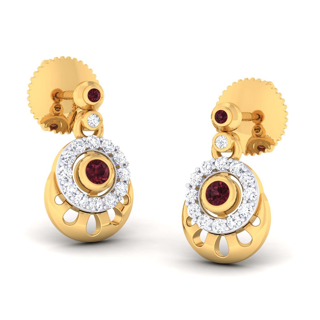 18K Gold Earring and 0.36 carat Diamonds