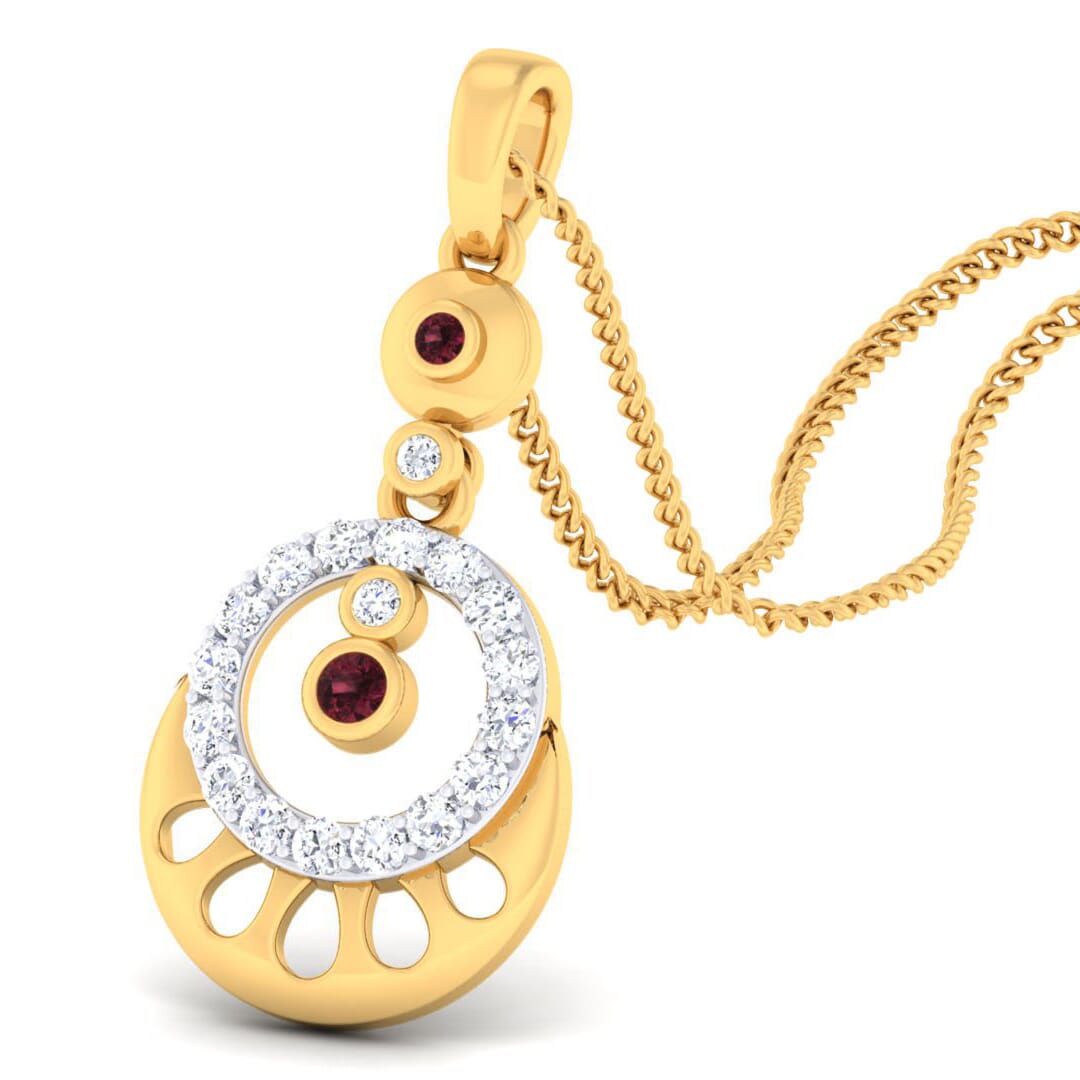 18K Gold Pendant and 0.31 carat Diamonds
