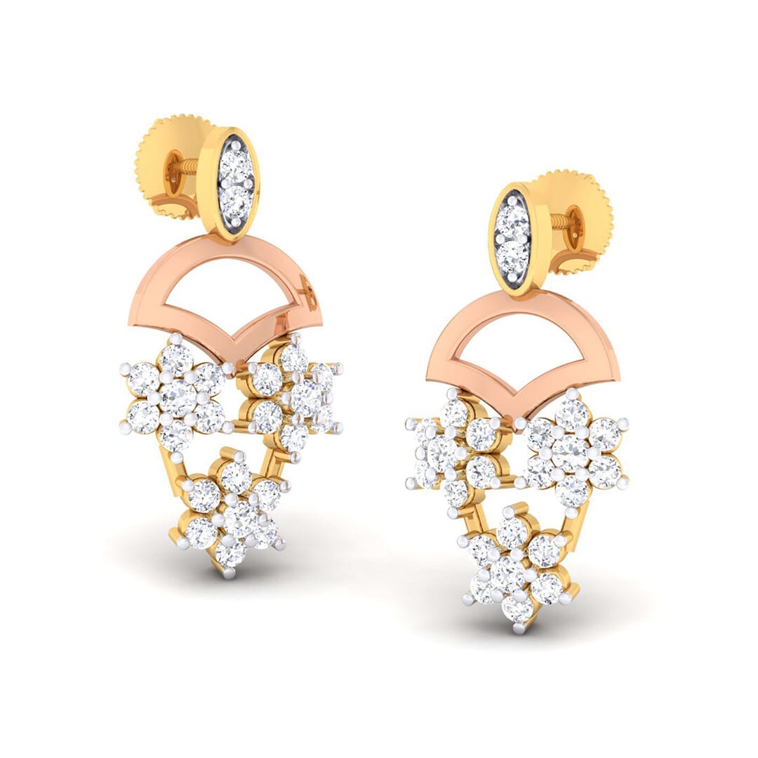 18K Gold Earring and 0.48 carat Diamonds