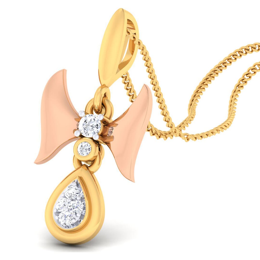 18K Gold Pendant and 0.10 carat Diamonds