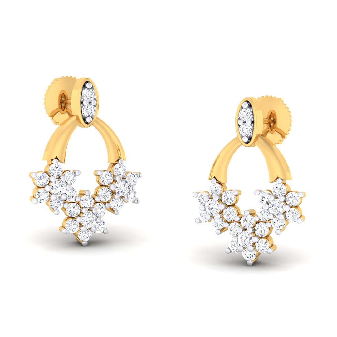 18K Gold Earring and 0.48 carat Diamonds