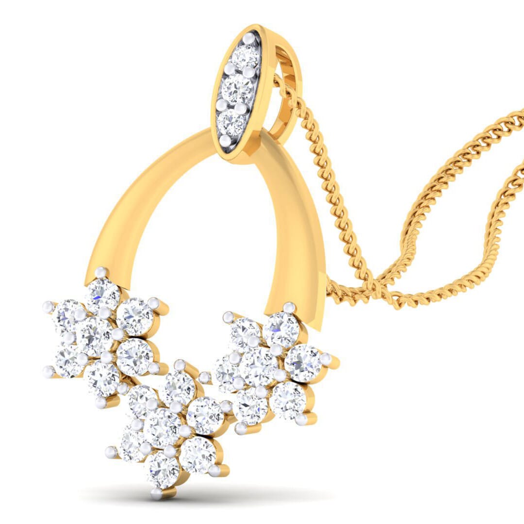 18K Gold Pendant and 0.36 carat Diamonds