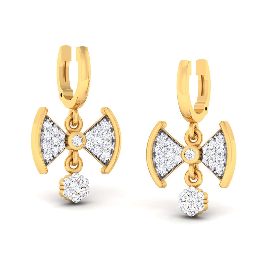 18K Gold Earring and 0.53 carat Diamonds