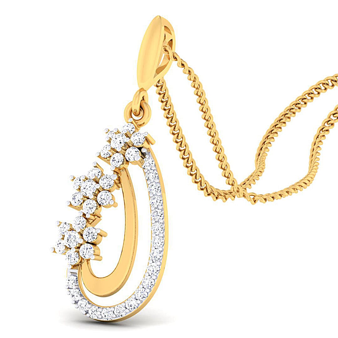 18K Gold Pendant and 0.45 carat Diamonds