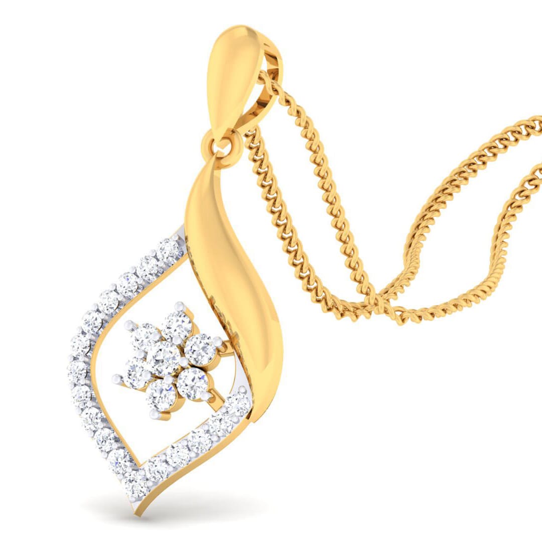 18K Gold Pendant and 0.36 carat Diamonds